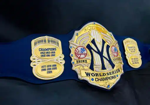 Custom champion belt honoring New York Yankees World Series wins