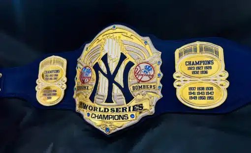 Custom replica MLB baseball belt with detailed engraving
