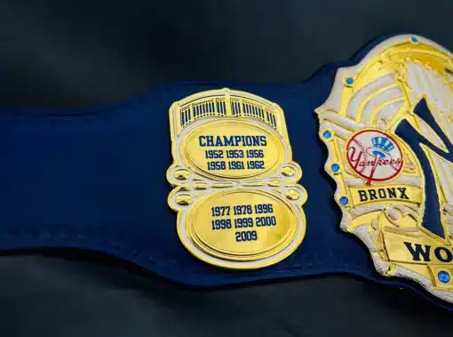 World Series-themed baseball championship belt in Yankees design