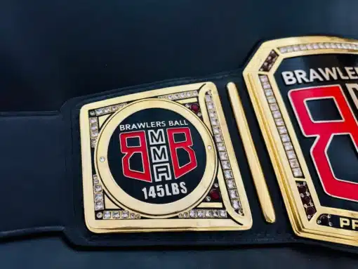 Brawlers Ball Ammy MMA belt with league logo and weight class