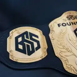 Premium custom award belt with gold engraving for charity, nonprofit, or employee recognition