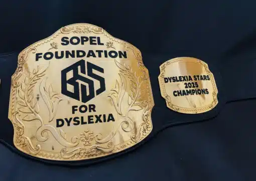 High-definition 6mm thick gold plate used in customizable championship-style belt