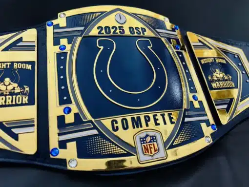Official custom championship belt by ARM Championship Belts designed for NFL sports performance recognition