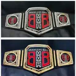 Full design of custom MMA championship belt for Brawlers Ball fight night