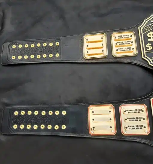 Financial industry award belt designed for top producers with gold finish