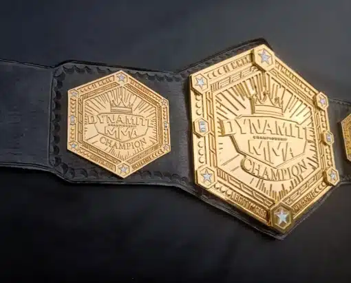 Detailed 3D engraving of Dynamite MMA Champion center plate