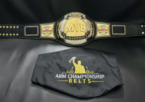 Fantasy football award belt with MVB and league logo