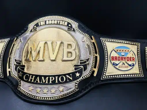 Side view showing personalized fantasy belt for MVB