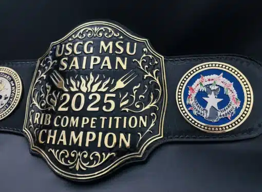 Premium leather strap BBQ belt with USCG side plates