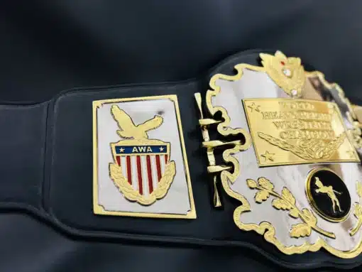 AWA Championship Belt Side Plate with Gold Eagle and USA Shield