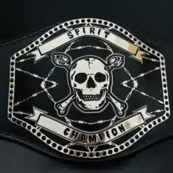Spirit Champion Belt with skull and barbed wire design for Dutch Bros team recognition