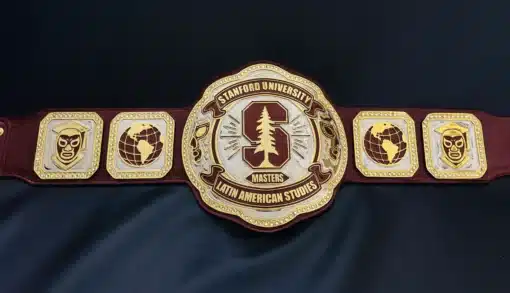 Stanford University Latin American Studies belt with maroon and gold detailing