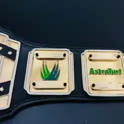 Fantasy football trophy belt with AstroTurf and Coastal side logos