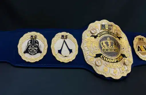 Custom side plates with AEW, Darth Vader, and educational icons
