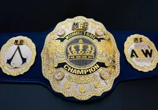 Blue leather student champion belt for motivational teaching