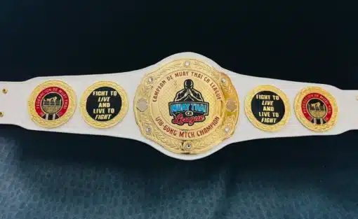 Muay Thai league belt designed for top USA combat sports events and gyms