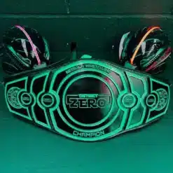 Fully personalized wrestling title belt with deep engraving and chrome finish