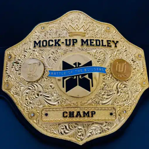 Custom Gold Championship Belt for Corporate or Tournament Events