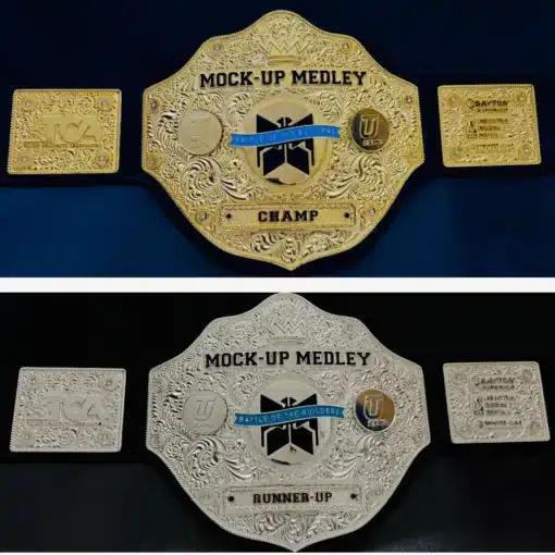 customizable championship belts for corporate events, tournaments, expos & more.