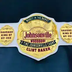 Custom corporate championship belt inspired by Johnsonville Money in the Bank design