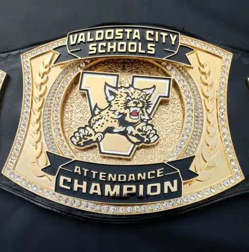 Valdosta school championship belt used for attendance and student awards