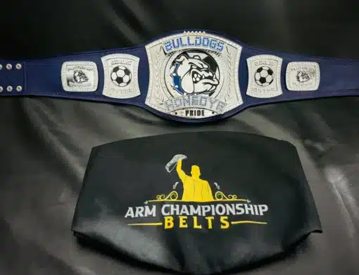 Full view of Honeoye School custom championship belt