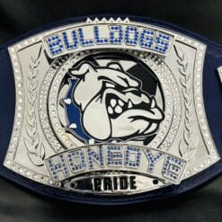 Custom Player of the Game belt with Bulldog logo for Honeoye
