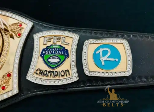 Dual-plated fantasy football belt for corporate fantasy leagues
