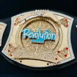 Custom fantasy football belt with gold finish for corporate champions