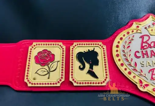 Unique birthday belt for girlfriend inspired by Barbie with heart center and sparkle effect