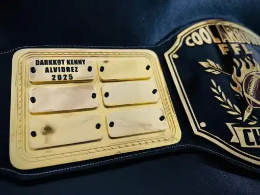 Champion Removable fantasy football name plate for yearly winners