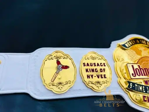 Custom side plates featuring corporate icons and award titles