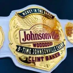 Personalized employee recognition belt with engraved name and title