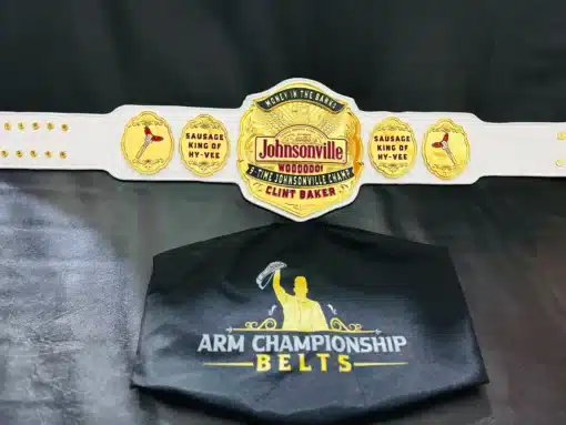 52‑inch genuine white leather strap for executive award belt