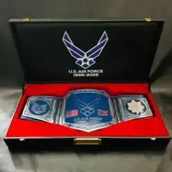 Custom U.S. Air Force Retirement Belt in Presentation Case with Logo
