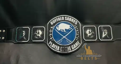Custom Buffalo Sabres championship belt with full front layout and NHL logos