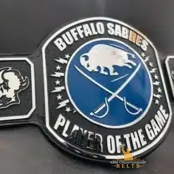 Celebrate victory with the official Buffalo Sabres Player of the Game Belt. Custom 6mm zinc, chrome-plated, genuine leather belts for any sport or team worldwide.