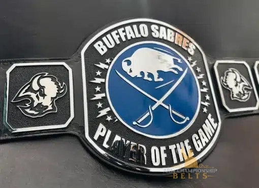 Celebrate victory with the official Buffalo Sabres Player of the Game Belt. Custom 6mm zinc, chrome-plated, genuine leather belts for any sport or team worldwide.