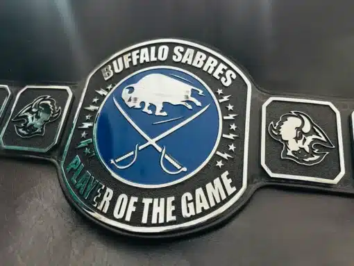 Buffalo Sabres championship belt with HD engraved zinc plates