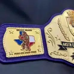 Bravo Bears side plate with Texas outline and bear graphic on a custom military championship