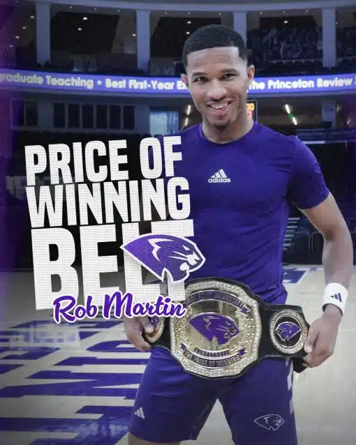 Rob Martin Wearing High Point Basketball Champion Belt