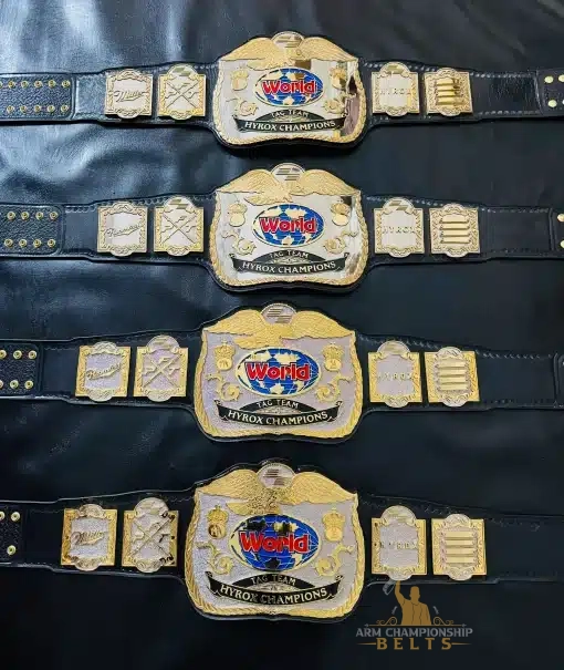 Championship belts for functional fitness and competition awards