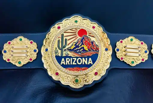 Arizona Sunset custom belt for business conferences, corporate retreats, and team-building events – personalized with logos and text.