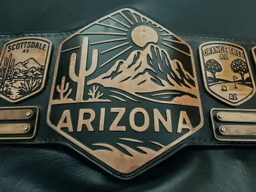 High definition engraving on Arizona Legacy Tour golf belt