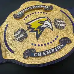 Custom football championship belt center plate with eagle and champion design