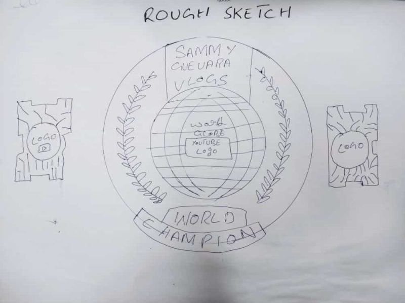 Example customer concept sketch and reference ideas for a custom ARM championship belt